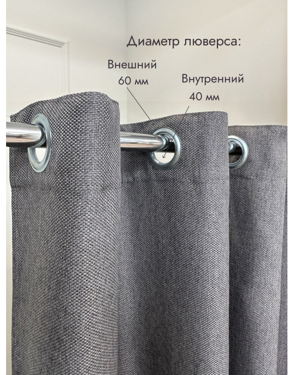 Штора Рогожка в примерочную (серый) 2350 мм