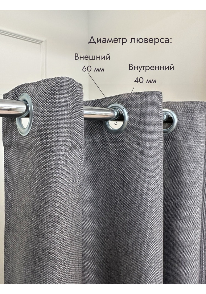 Штора Рогожка в примерочную (серый) 2350 мм
