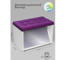 Банкетка ПВЗ-600 с зеркалом (фиолетовый)