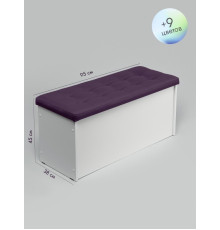 Банкетка ПВЗ-900 прямая Кожа (темно-фиолетовый)