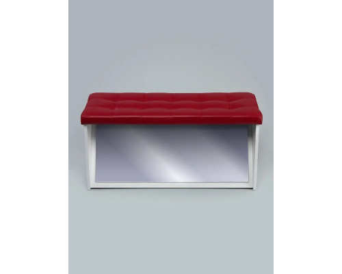 Банкетка ПВЗ-900 с зеркалом Кожа (красный)