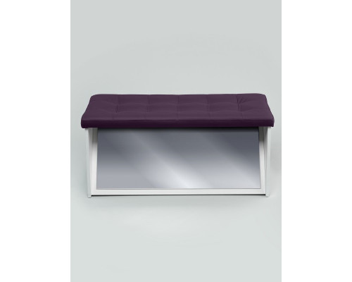 Банкетка ПВЗ-900 с зеркалом Кожа (темно-фиолетовый)