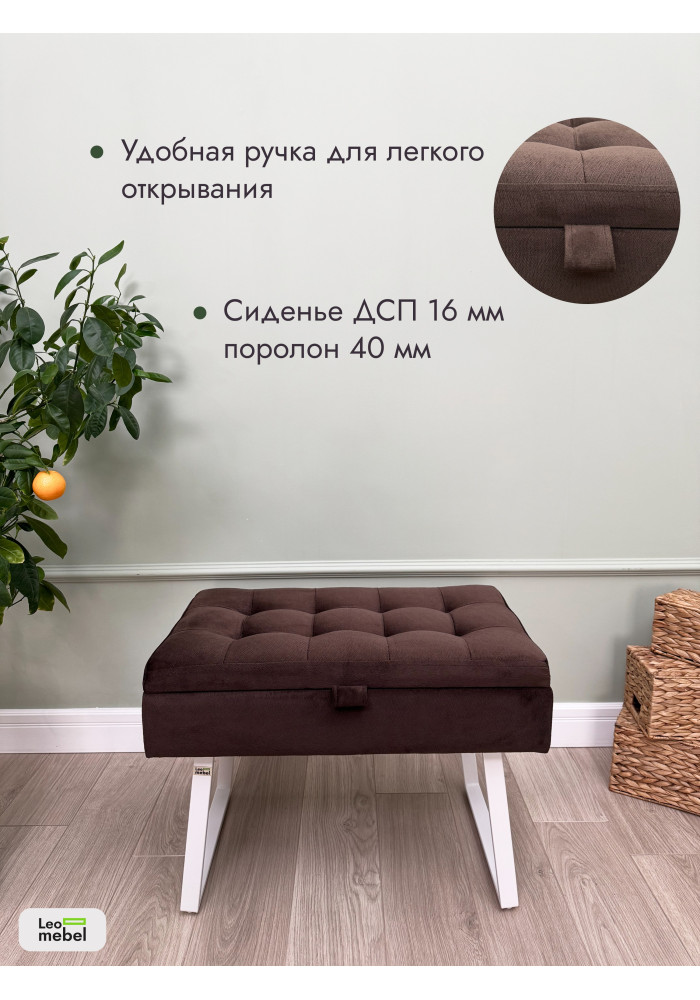 Банкетка Рио-60 (коричневый/белый)