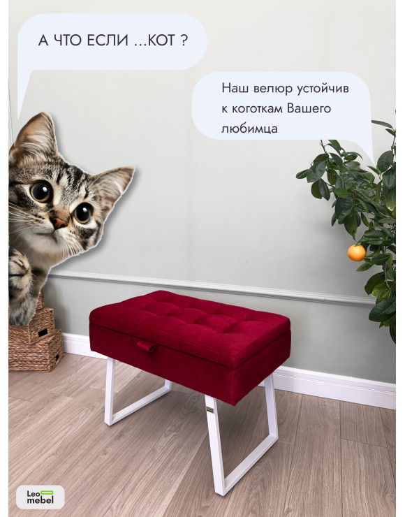 Банкетка Рио-60 (красный/белый)
