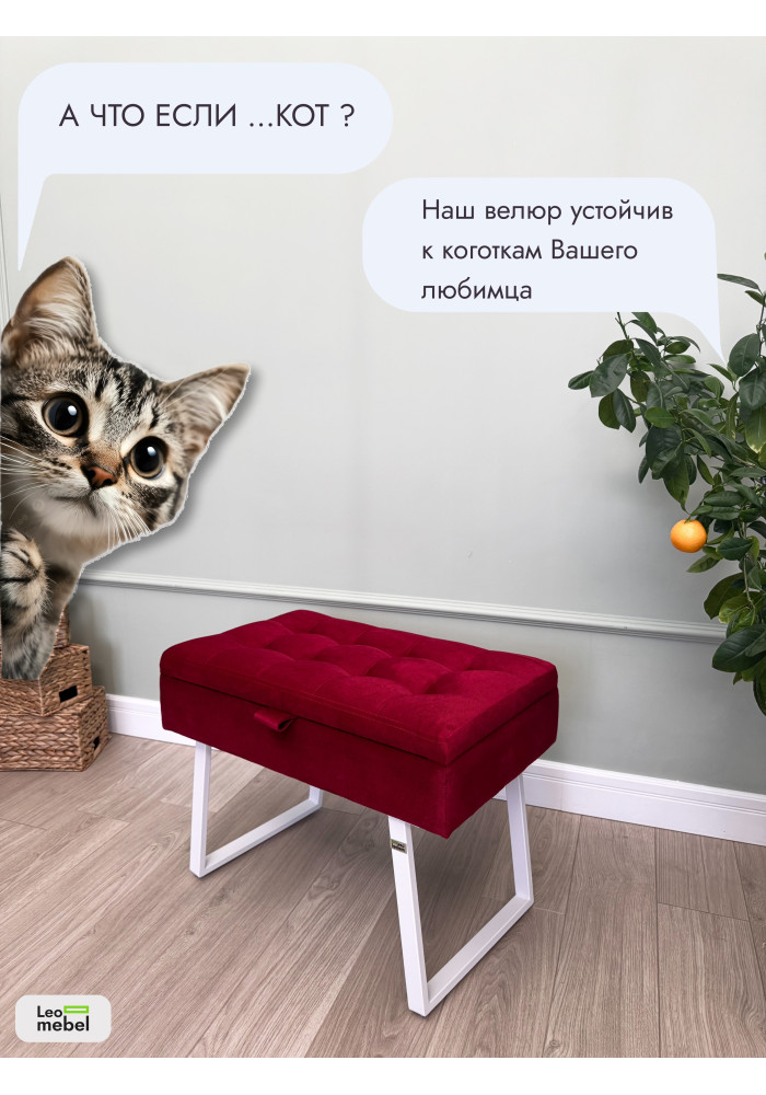 Банкетка Рио-60 (красный/белый)