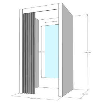 Примерочная кабина 1-секционная для ПВЗ и магазина