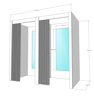 Примерочная кабина 2-секции для ПВЗ и магазина