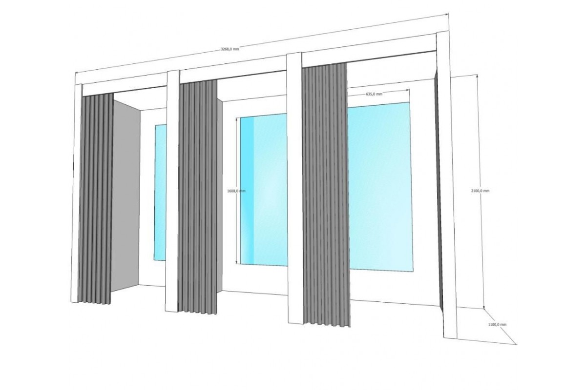 Примерочная кабина 3-секции для ПВЗ и магазина