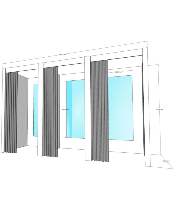 Примерочная кабина 3-секции для ПВЗ и магазина
