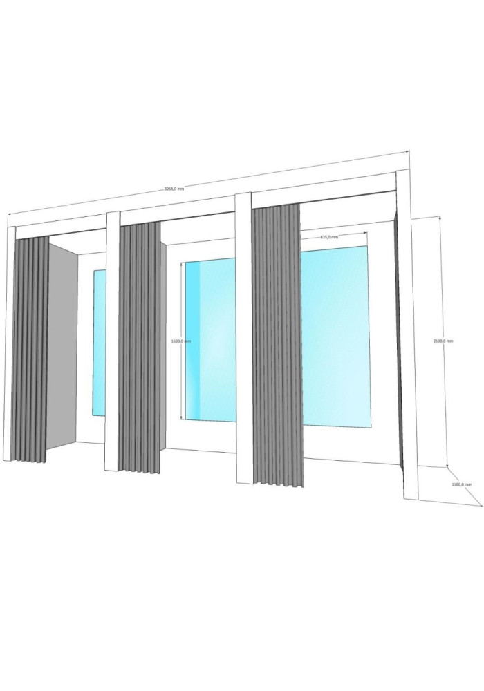 Примерочная кабина 3-секции для ПВЗ и магазина